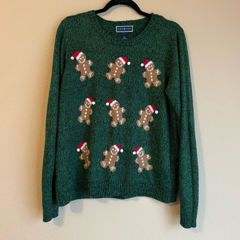 Karen Scott gingerbread man christmas sweater